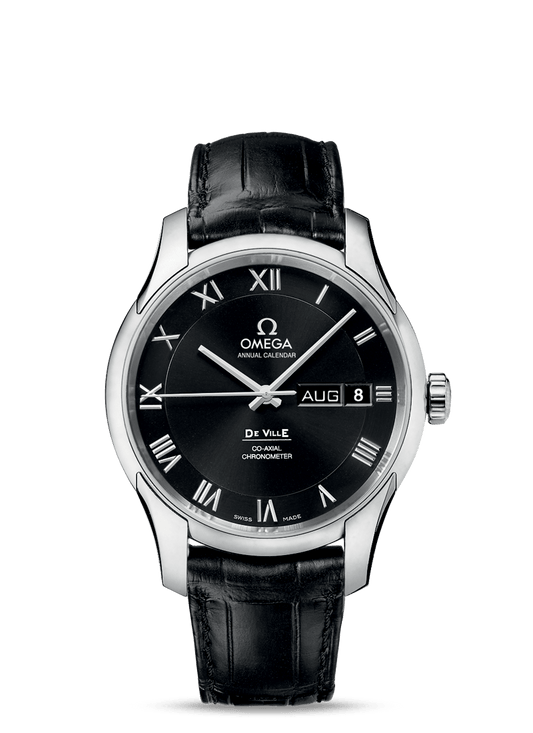 DE VILLE OMEGA CO-AXIAL ANNUAL CALENDAR 41 MM
 
 Steel on leather strap