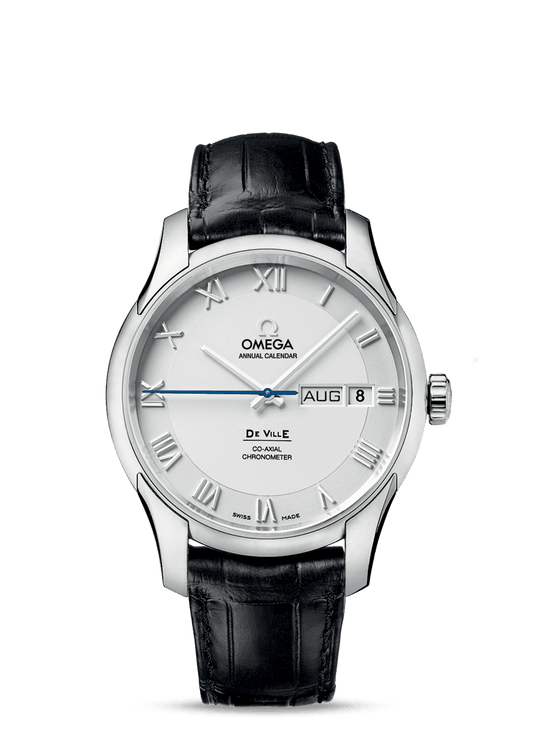 DE VILLE OMEGA CO-AXIAL ANNUAL CALENDAR 41 MM
 
 Steel on leather strap