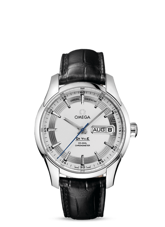 HOUR VISION OMEGA CO-AXIAL ANNUAL CALENDAR 41 MM
 
 Steel on leather strap