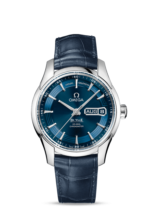 HOUR VISION OMEGA CO-AXIAL ANNUAL CALENDAR 41 MM
 
 Steel on leather strap