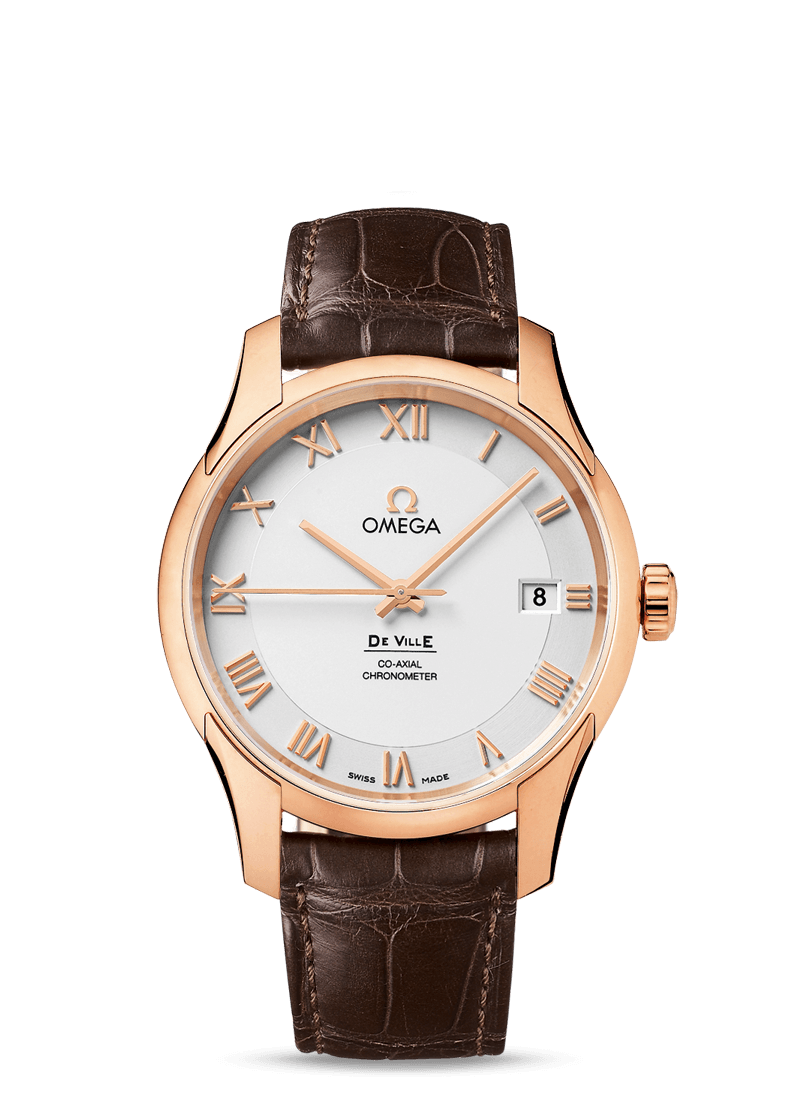 DE VILLE OMEGA CO-AXIAL 41 MM
 
 Red gold on leather strap