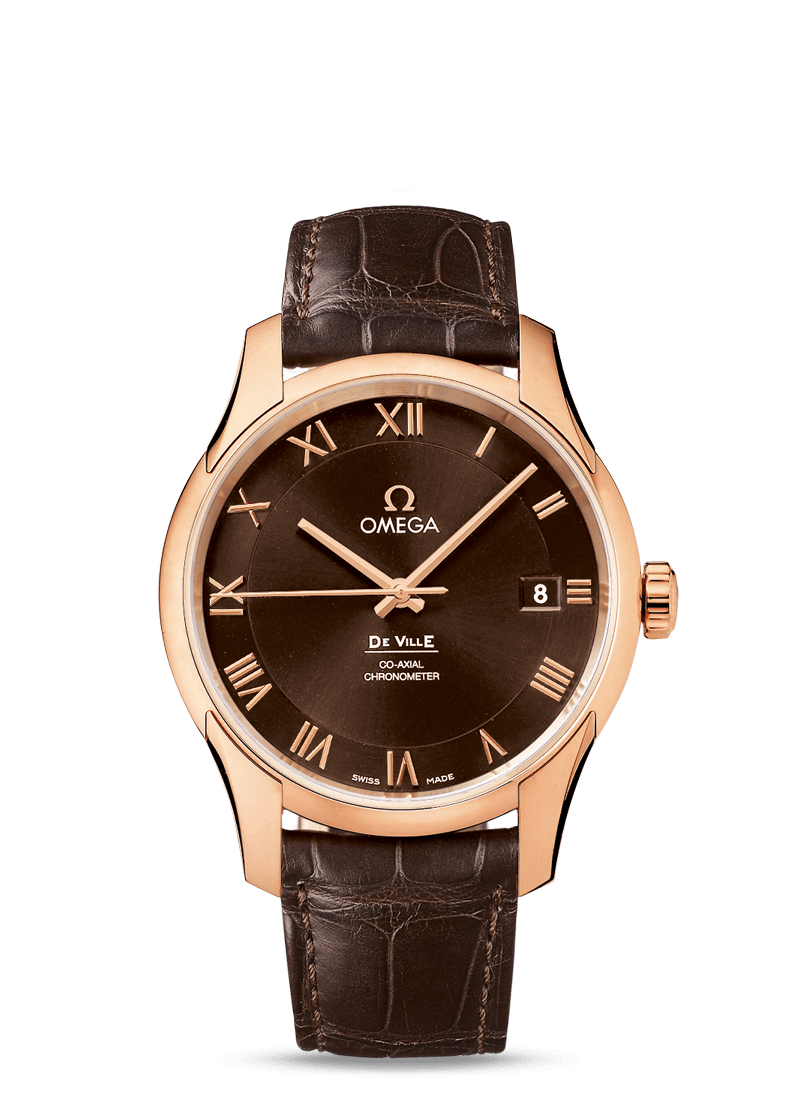 DE VILLE OMEGA CO-AXIAL 41 MM
 
 Red gold on leather strap