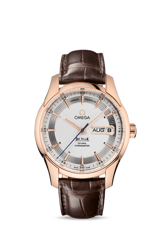 HOUR VISION OMEGA CO-AXIAL ANNUAL CALENDAR 41 MM
 
 Red gold on leather strap