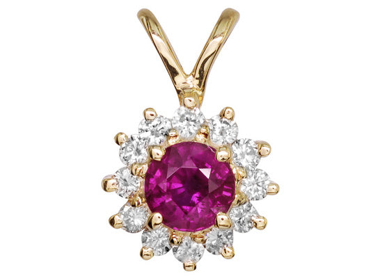 Gold Ruby And Diamond Pendant