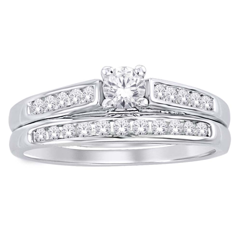 14K White Gold 1/2 Ct.tw. Diamond Basic Bridal Ring