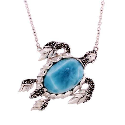 Beautiful Larimar Pendant in Sterling Silver