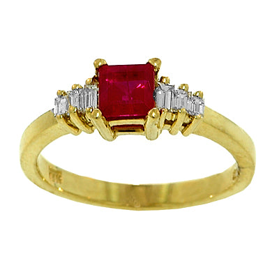 Gold Ruby and Diamond Ring