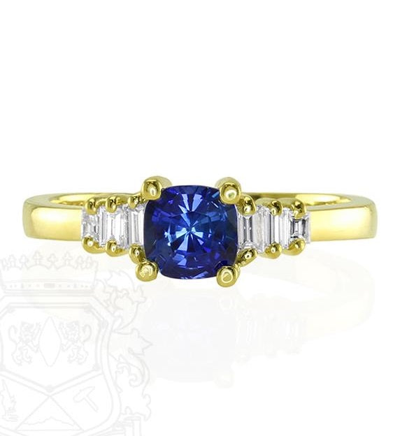 Gold Sapphire And Diamond Ring