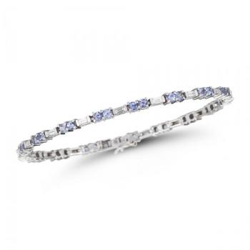 3.94 ct Tanzanite with Baguette Tennis Bracelet