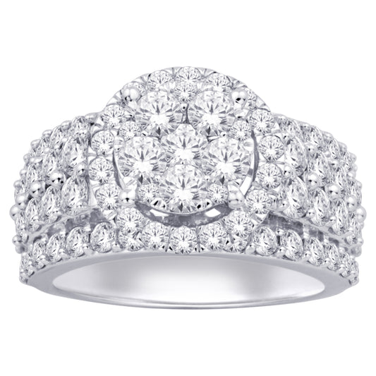 14K White Gold 3 1/5 ct.tw. Diamond Fashion Ring