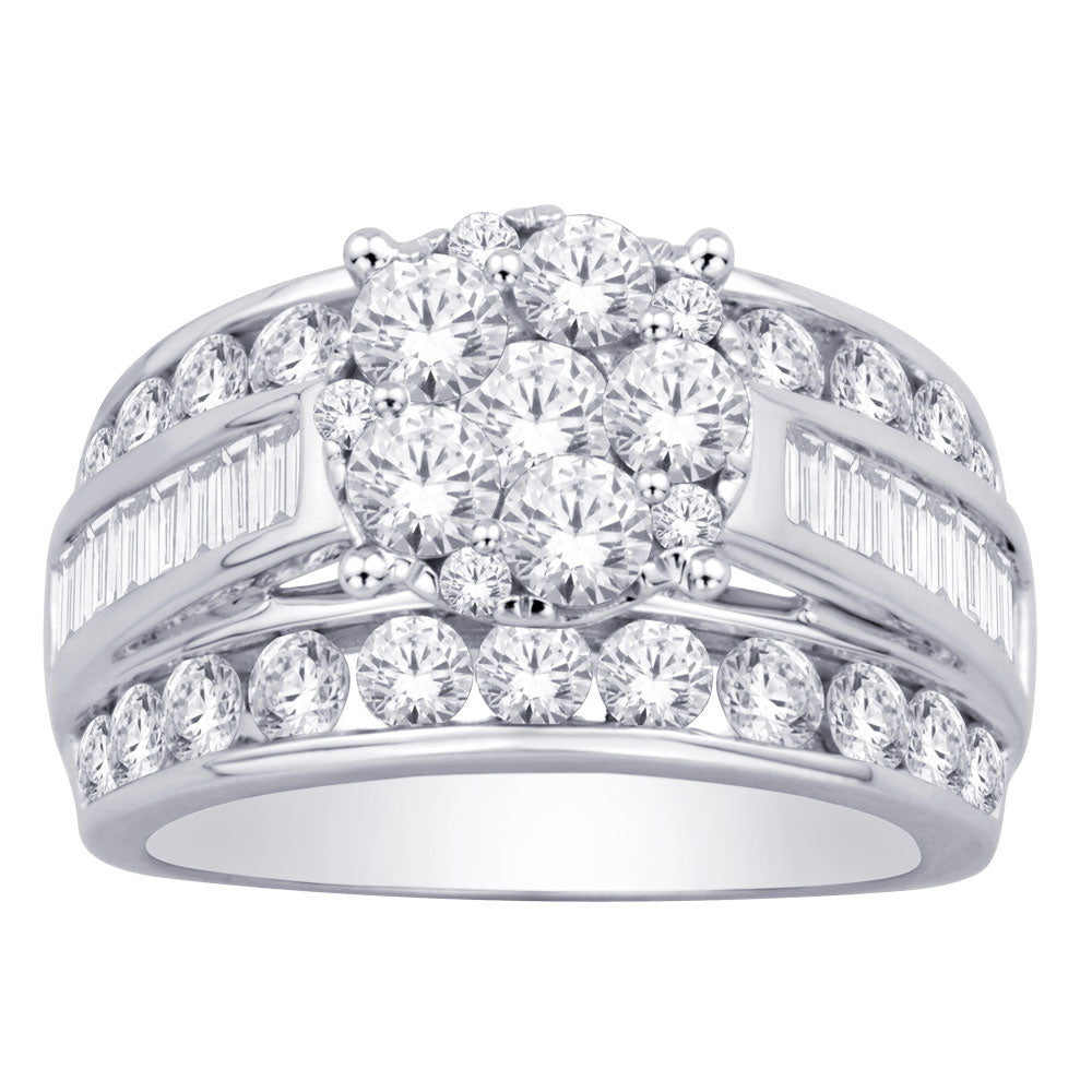 14K White Gold 3 ct.tw. Diamond Fashion Ring