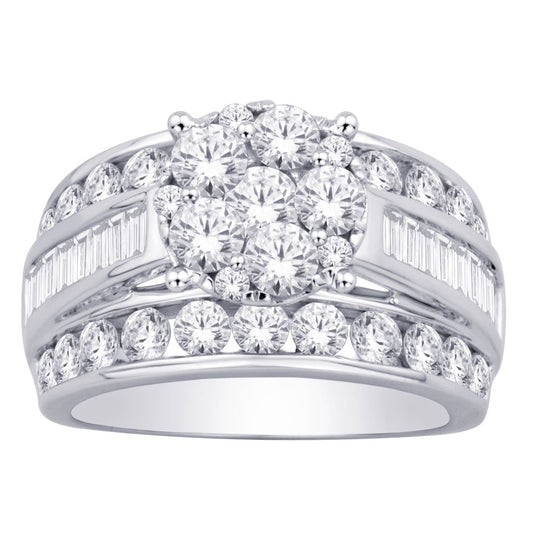 14K White Gold 3 ct.tw. Diamond Fashion Ring