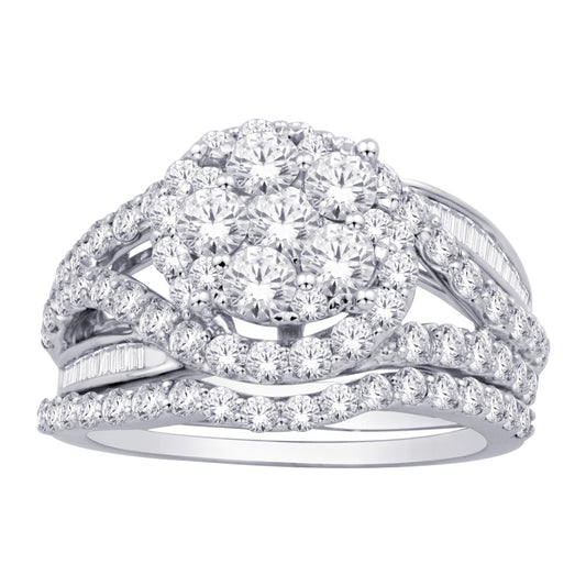 14K White Gold 2 2/5 ct.tw. Diamond Fashion Ring