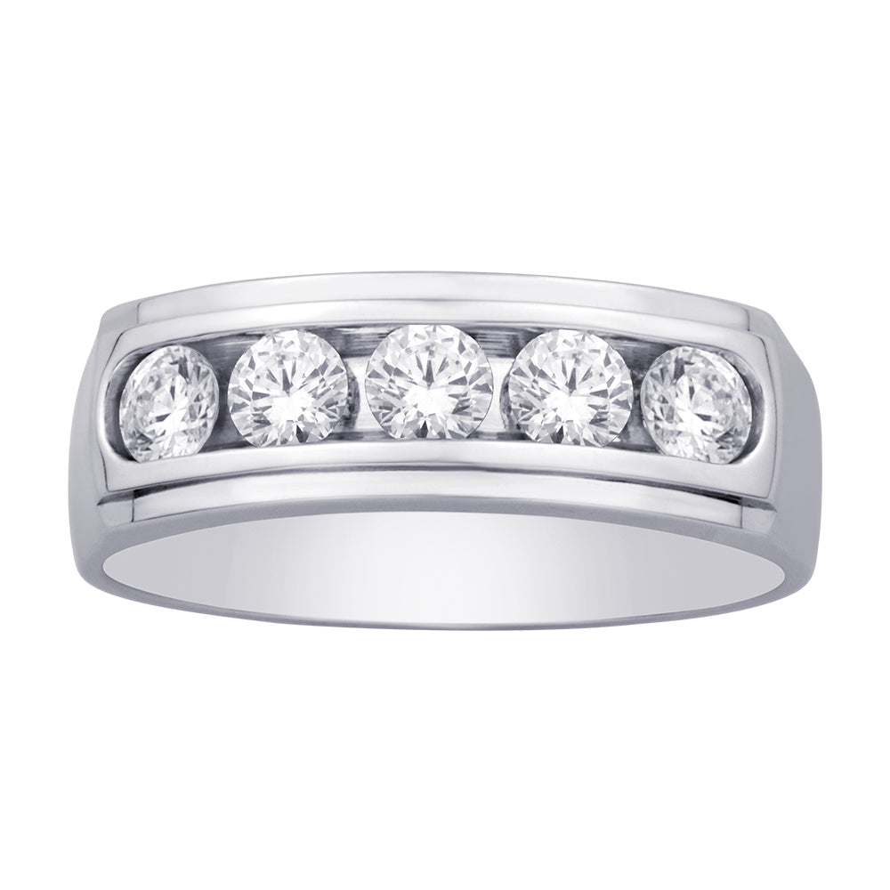 14K White Gold 1/2 ct.tw. Diamond Machine Band