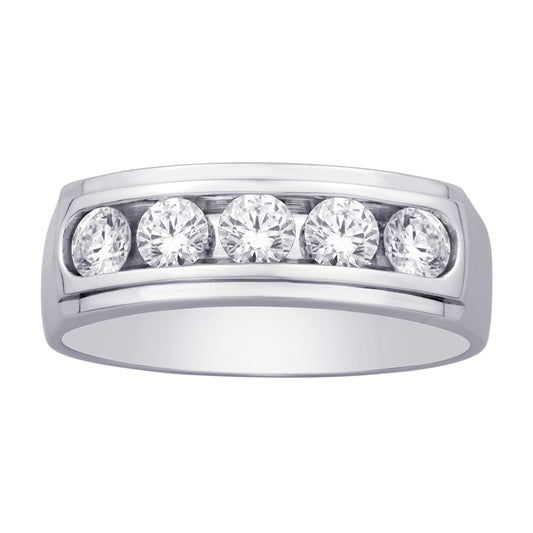 14K White Gold 1/2 ct.tw. Diamond Machine Band