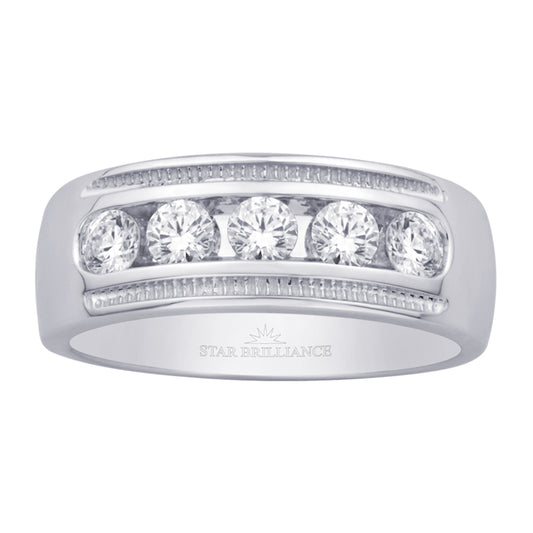 14K White Gold 1 ct.tw. Diamond Machine Band