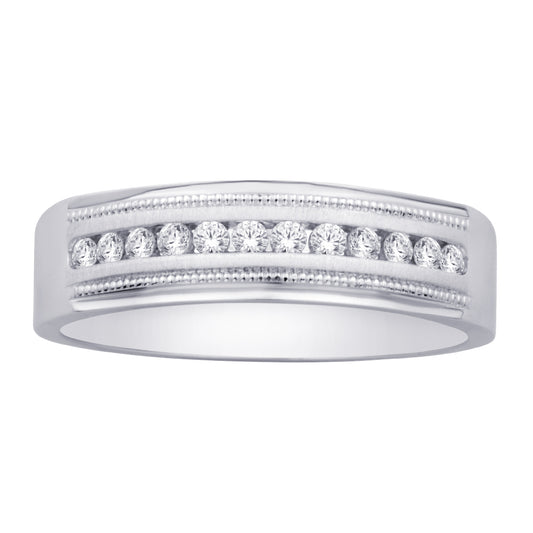 14K White Gold 1/4 ct.tw. Diamond Machine Band