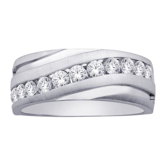 14K White Gold 1/2 ct.tw. Diamond Machine Band