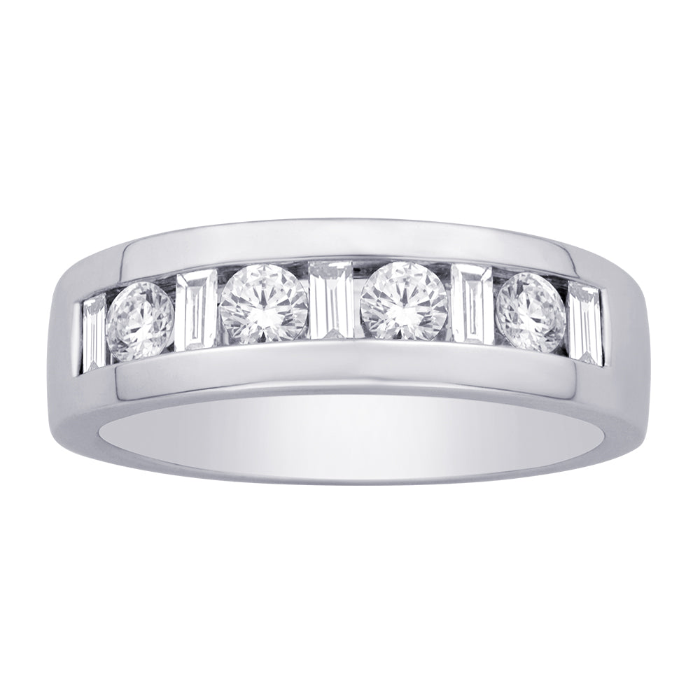 14K White Gold 1/2 ct.tw. Diamond Machine Band