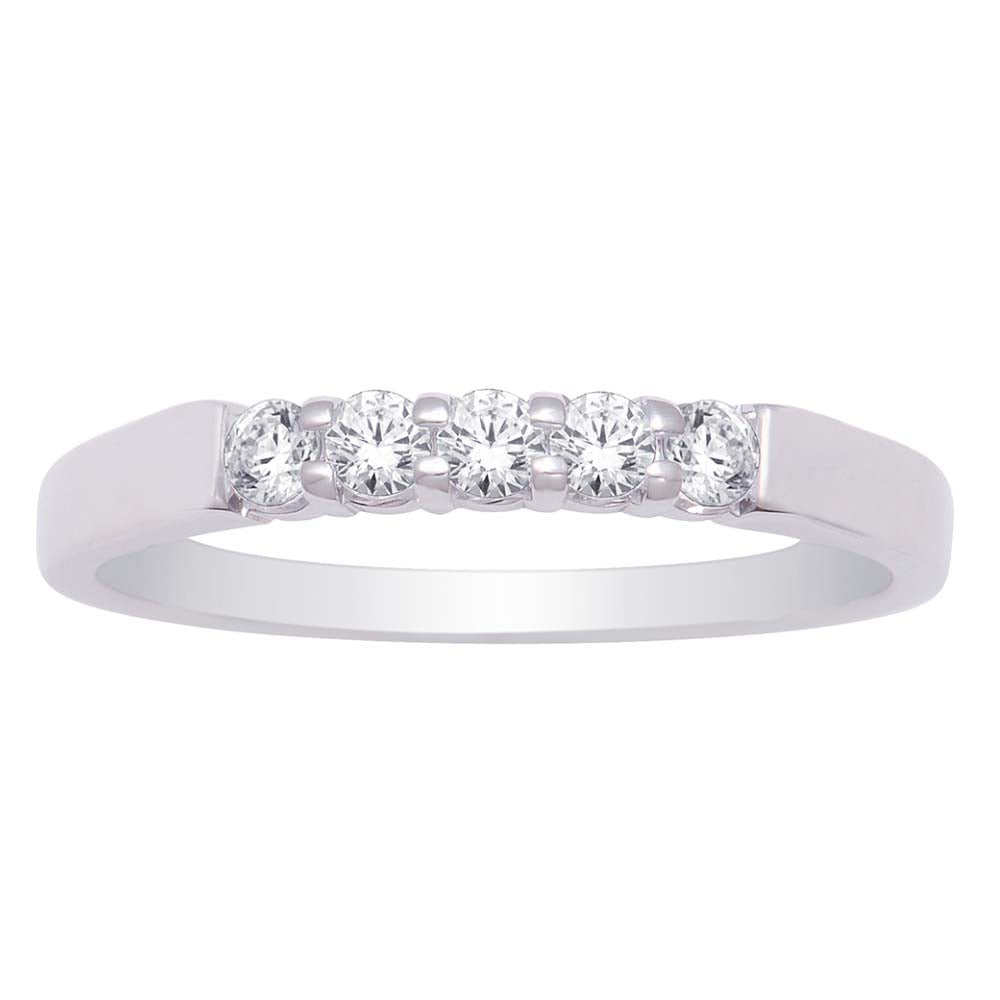14K White Gold 1 ct.tw. Diamond Machine band