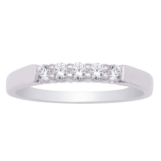 14K White Gold 1 ct.tw. Diamond Machine band