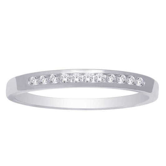 14K White Gold 1/4 ct.tw. Diamond Machine Band