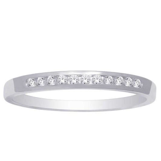 14K White Gold 1/4 ct Diamond Ladies Machine Band