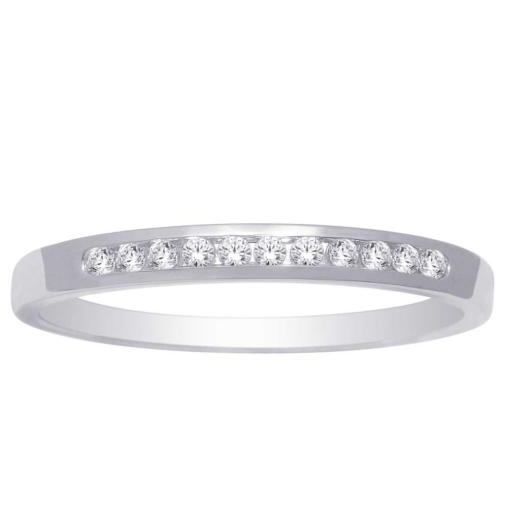 14K White Gold 1/3 Ct.tw. Diamond Ladies Machine Band