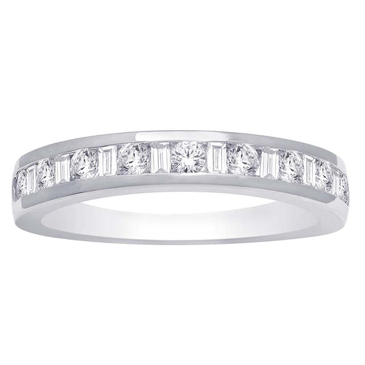 14K White Gold 1/4 ct.tw. Diamond Machine band