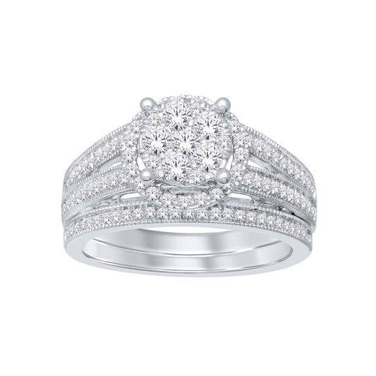14K White Gold 1 Ct.tw. Diamond Fashion Ring