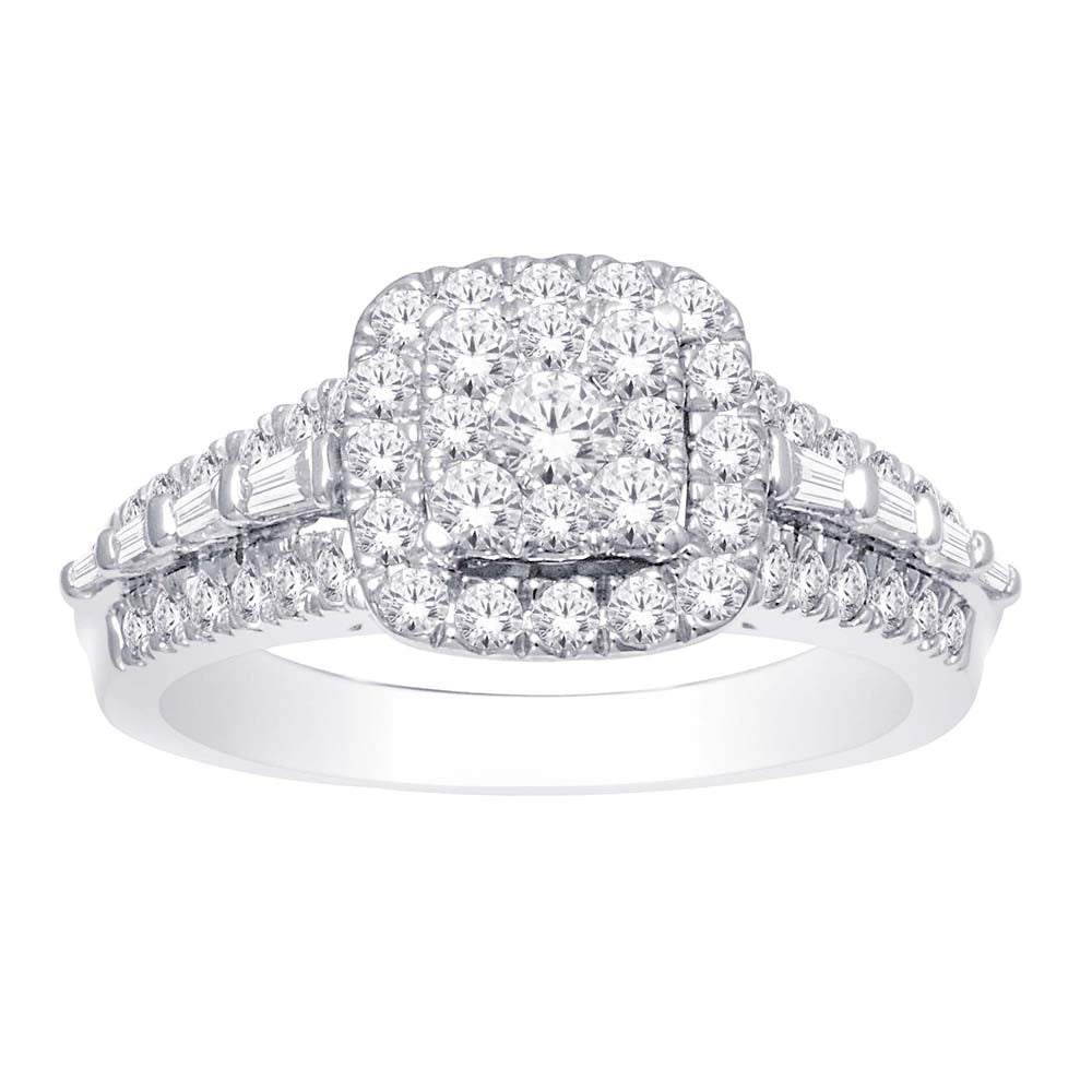 14K White Gold 4 ct.tw. Diamond Engagement Ring