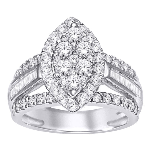 14K White Gold 2 ct.tw. Diamond Engagement Ring