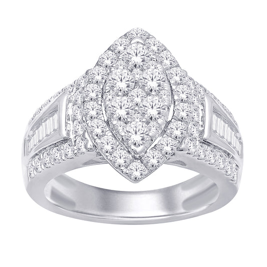 14K White Gold 2 ct.tw. Diamond Engagement Ring