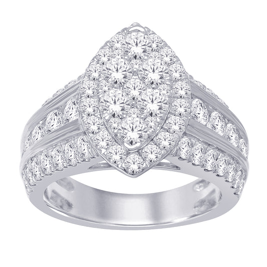 14K White Gold 3 ct.tw. Diamond Engagement Ring