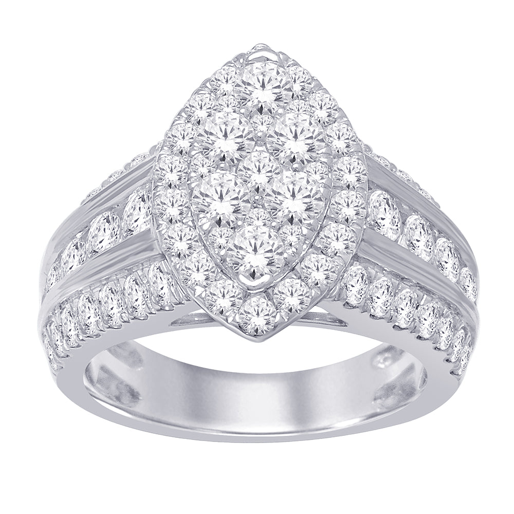 14K White Gold 3 ct.tw. Diamond Engagement Ring