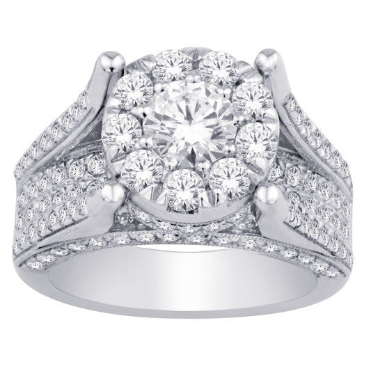 14K White Gold 3 Ct.tw. Diamond Bridal Ring