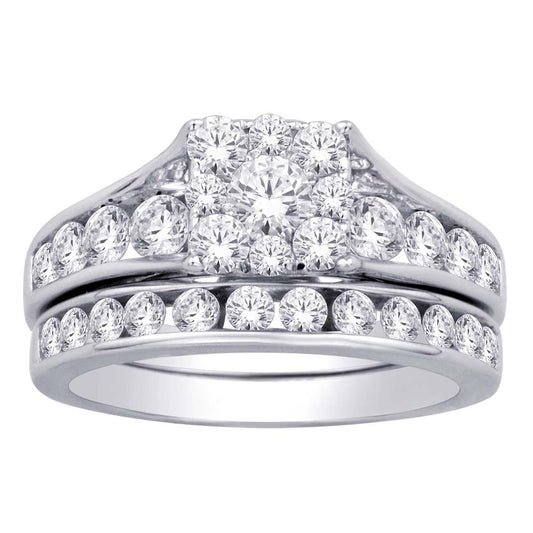 14K White Gold 2 Ct.tw. Diamond Bridal Ring