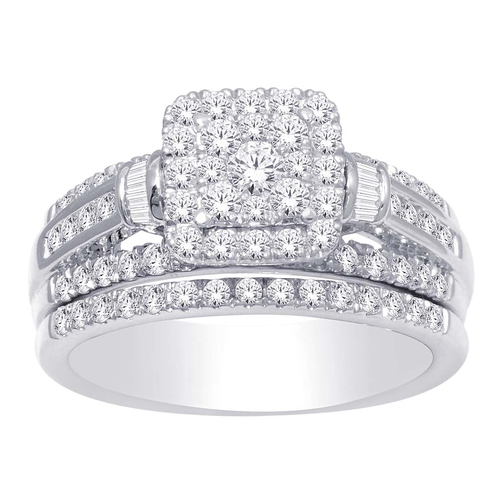 14K White Gold 1 ct.tw. Diamond Bridal Ring