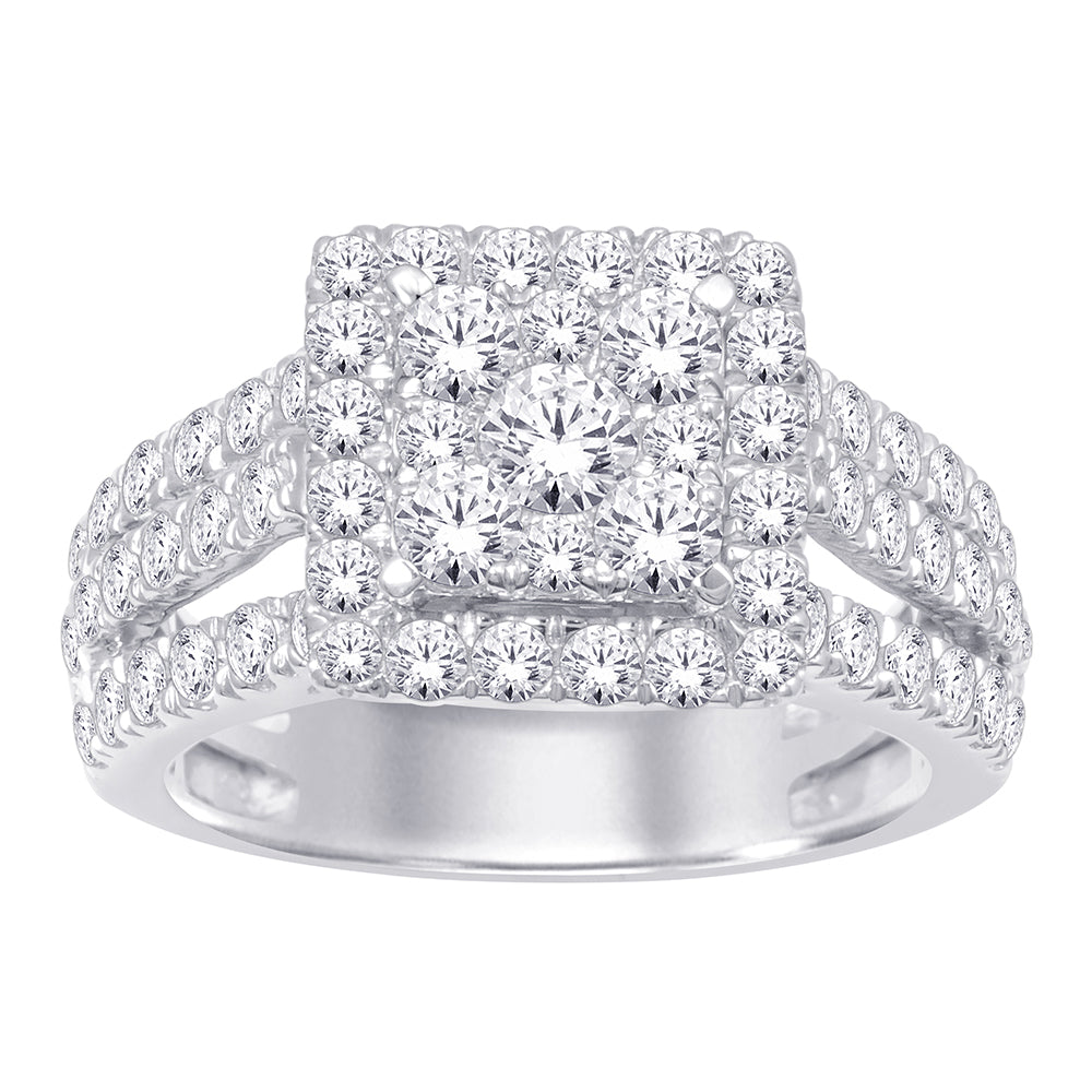 14K White Gold 2 ct.tw. Diamond Engagement Ring