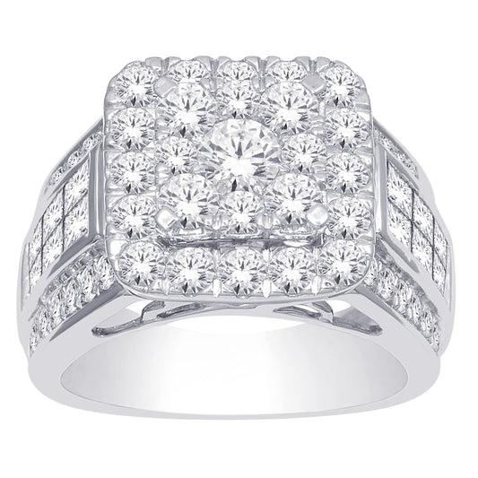 14K White Gold 3 Ct.tw. Diamond Engagement Ring