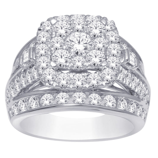 14K White Gold 3 1/2 Ct.tw. Diamond Engagement Ring