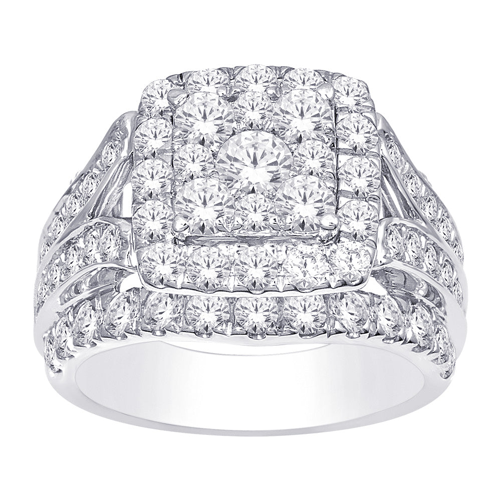 14K White Gold 3 1/2 ct.tw. Diamond Head Ring