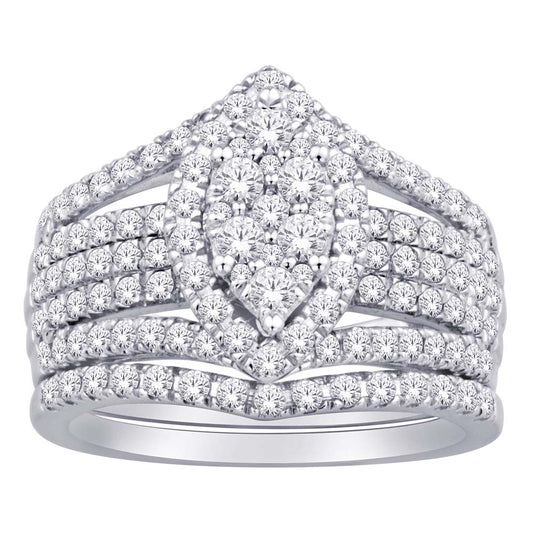 14K White Gold 1 1/2 Ct.tw. Diamond Bridal Ring