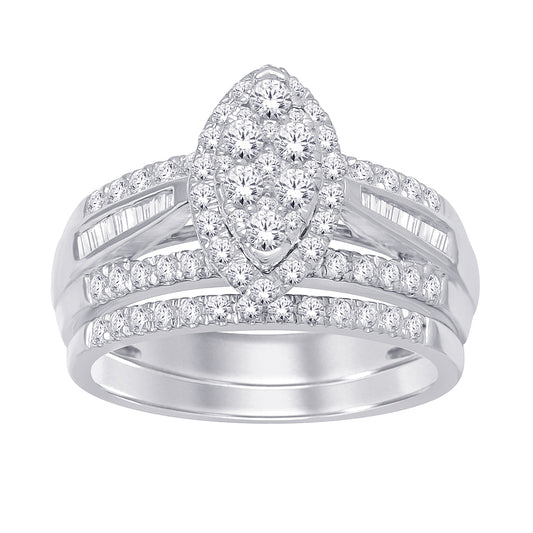 14K White Gold 1 ct.tw. Diamond Bridal Ring