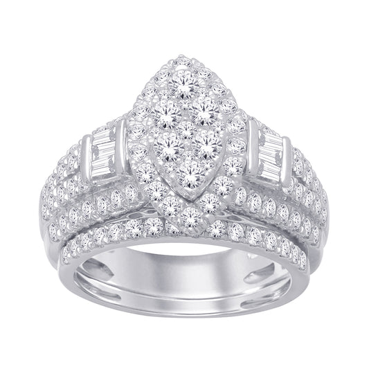 14K White Gold 1 9/10 ct.tw. Diamond Bridal Ring
