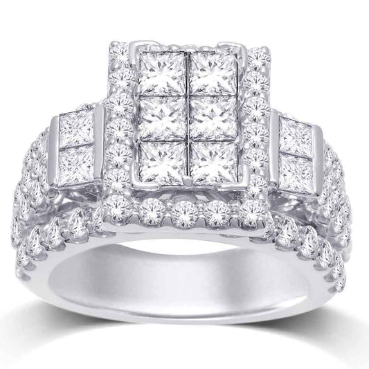 14K White Gold 4 Ct.tw. Diamond Engagement Ring