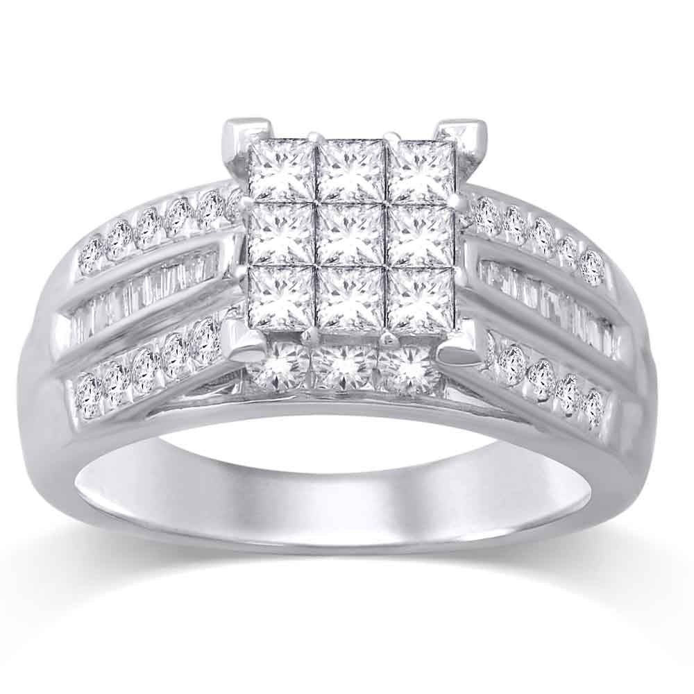 14K White Gold 1 1/3 Ct.tw. Diamond Engagement Ring