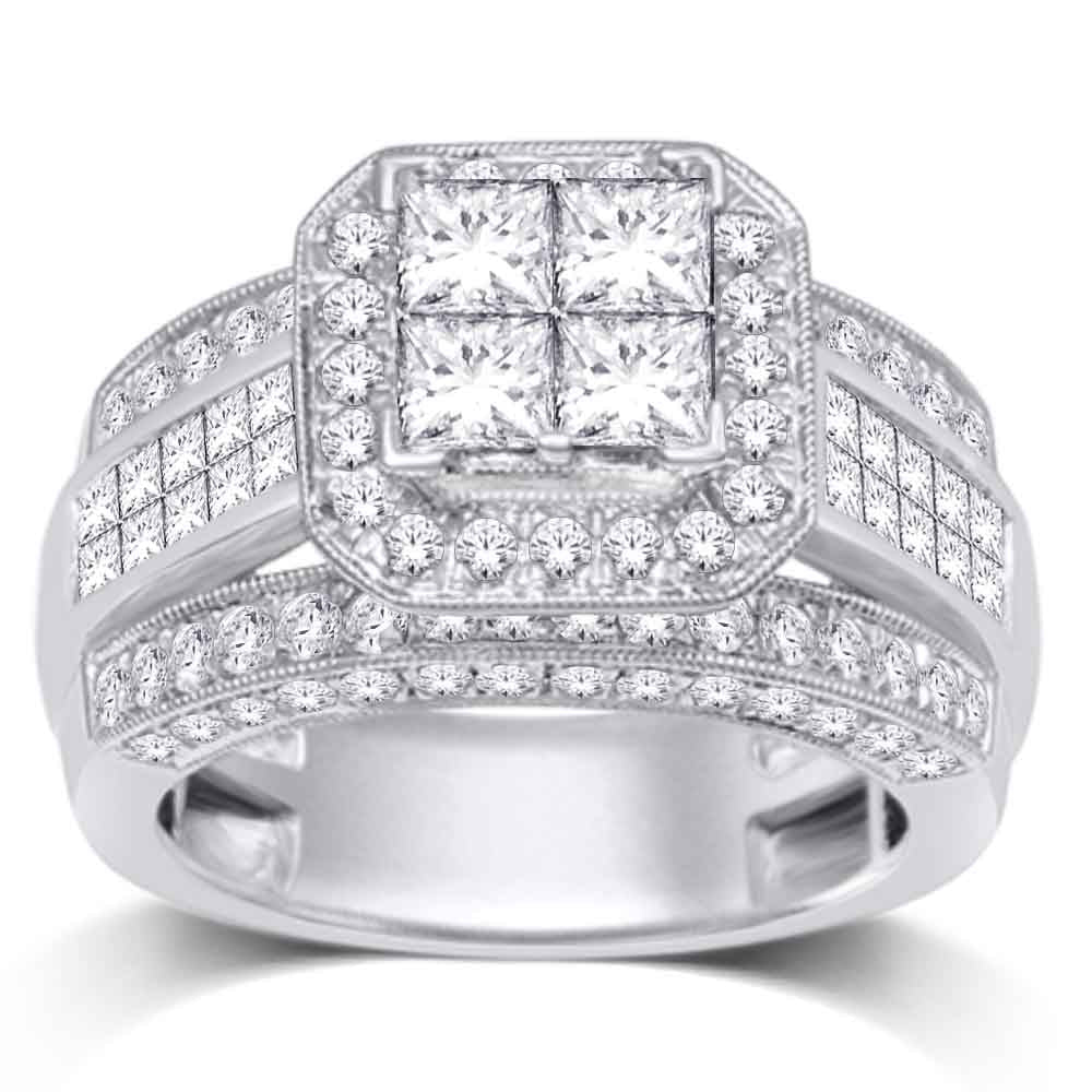 14K White Gold 2 Ct.tw. Diamond Engagement Ring