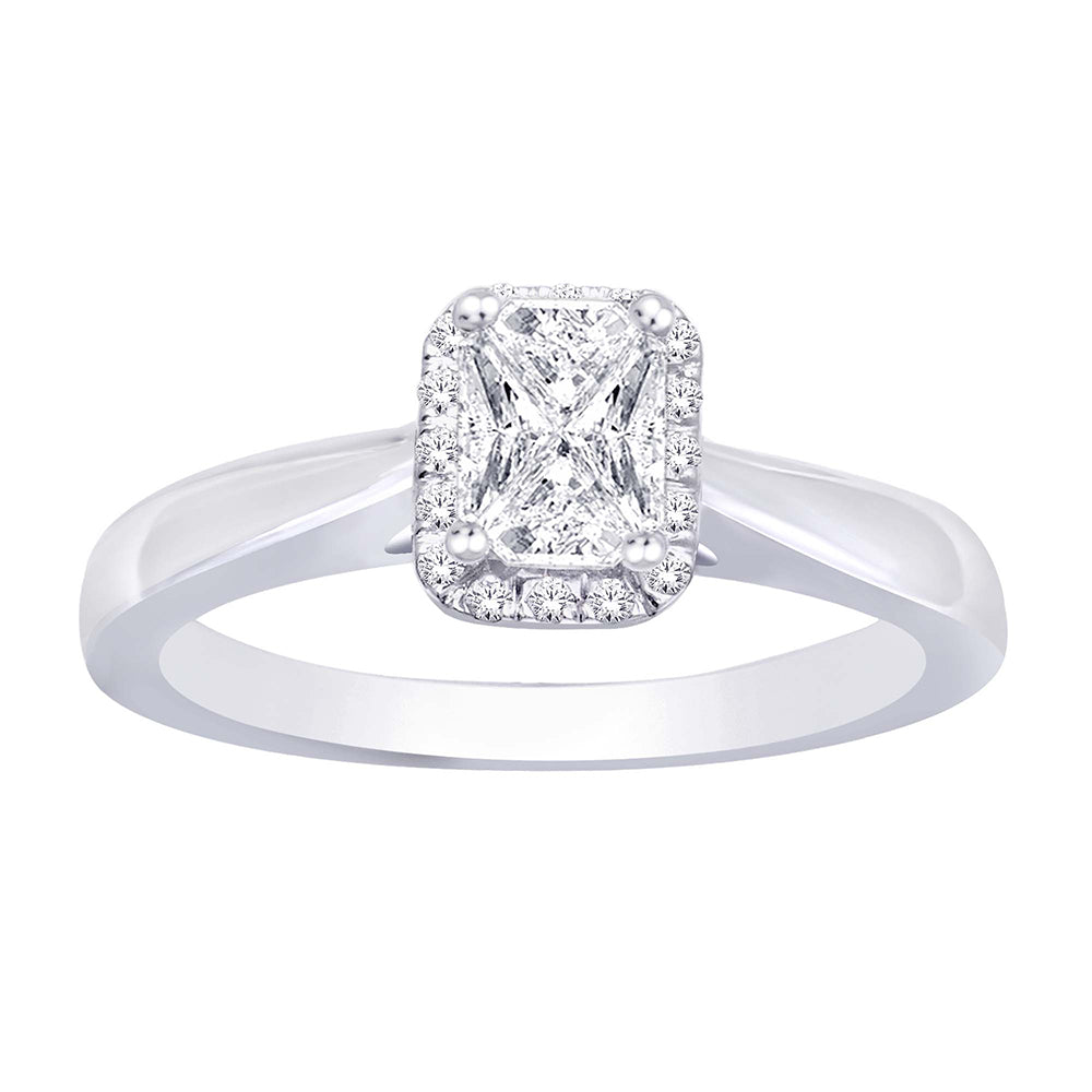 14K White Gold 2/5 ct.tw. Diamondinv Engagement Ring