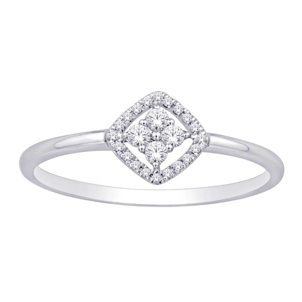 14K White Gold 1/10 Ct.tw. Diamond Fashion Ring